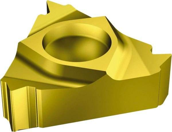 Sandvik Coromant - 166 Internal Right Hand 14 UN Laydown Threading Insert - Grade 1020, TiN Coated Carbide, 6.35mm Inscribed Circle - Exact Tool & Supply