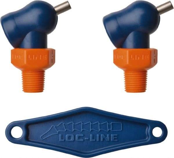Loc-Line - 1/8" Hose Inside Diam, High-Pressure Coolant Hose Nozzle - NPT, for Use with Loc-Line Modular Hose System, 2 Pieces - Exact Tool & Supply