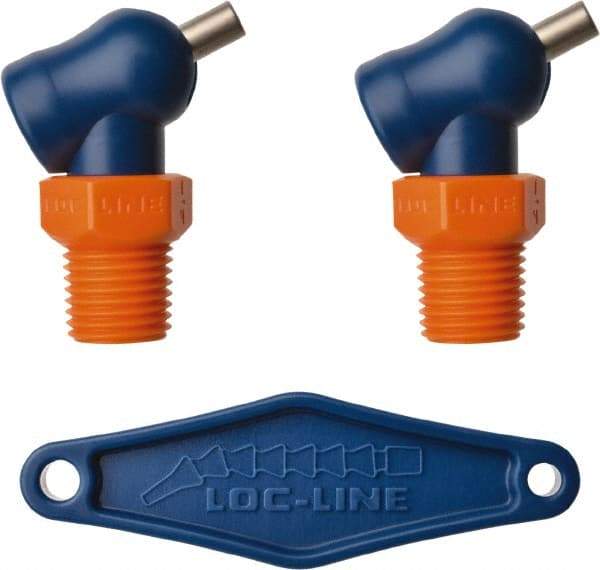 Loc-Line - 1/4" Hose Inside Diam x 5/32" Nozzle Diam, High-Pressure Coolant Hose Nozzle - NPT, for Use with Loc-Line Modular Hose System, 2 Pieces - Exact Tool & Supply