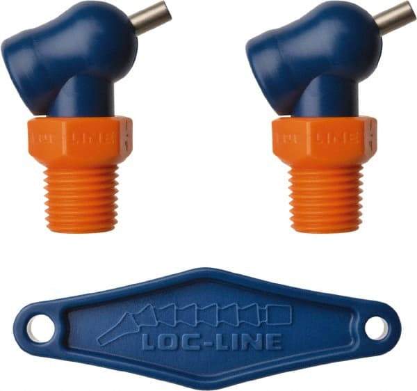 Loc-Line - 1/4" Hose Inside Diam, High-Pressure Coolant Hose Nozzle - NPT, for Use with Loc-Line Modular Hose System, 2 Pieces - Exact Tool & Supply