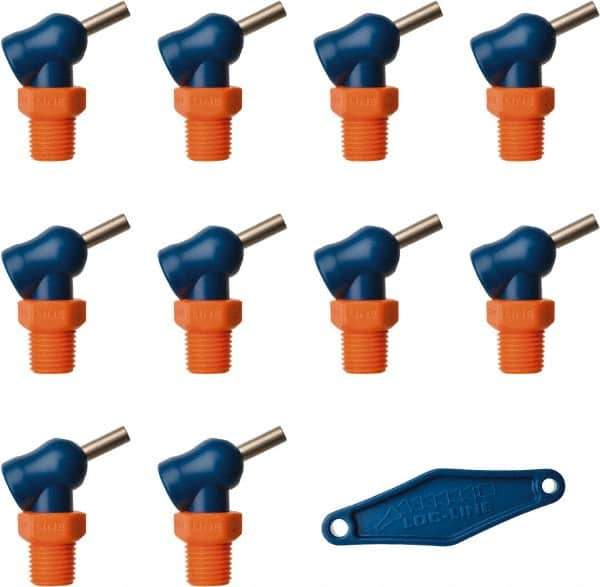 Loc-Line - 1/4" Hose Inside Diam x 5/32" Nozzle Diam, High-Pressure Coolant Hose Nozzle - NPT, for Use with Loc-Line Modular Hose System, 10 Pieces - Exact Tool & Supply