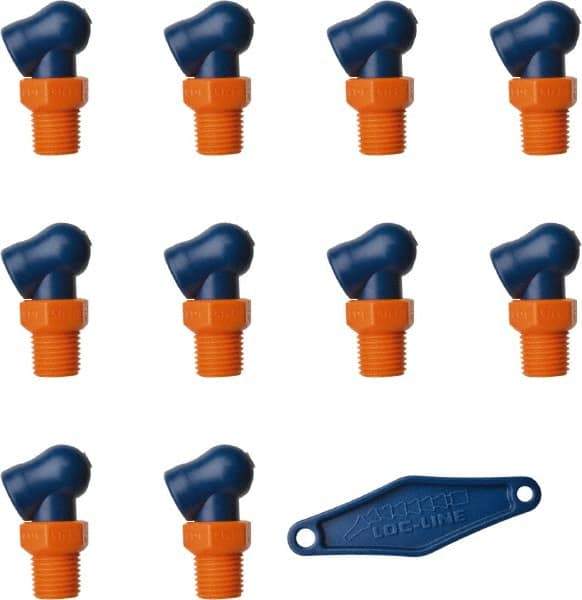 Loc-Line - 1/4" Hose Inside Diam x 5/32" Nozzle Diam, High-Pressure Coolant Hose Nozzle - NPT, for Use with Loc-Line Modular Hose System, 10 Pieces - Exact Tool & Supply