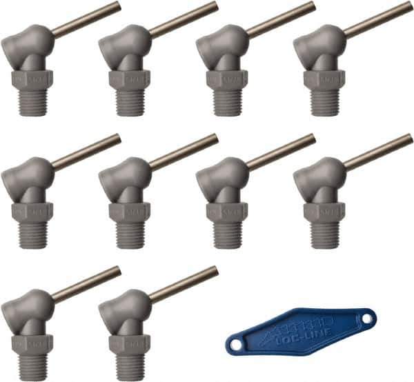 Loc-Line - 1/4" Hose Inside Diam x 5/32" Nozzle Diam, High-Pressure Coolant Hose Nozzle - NPT, for Use with Loc-Line Modular Hose System, 10 Pieces - Exact Tool & Supply