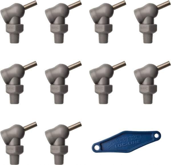 Loc-Line - 1/8" Hose Inside Diam x 5/32" Nozzle Diam, High-Pressure Coolant Hose Nozzle - NPT, for Use with Loc-Line Modular Hose System, 10 Pieces - Exact Tool & Supply