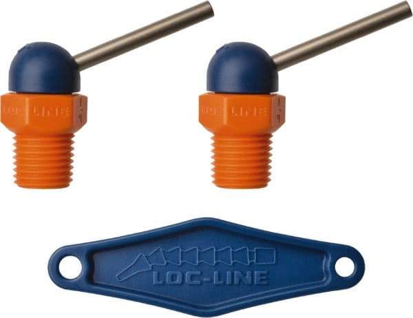 Loc-Line - 1/4" Hose Inside Diam x 1/16" Nozzle Diam, High-Pressure Coolant Hose Nozzle - NPT, for Use with Loc-Line Modular Hose System, 2 Pieces - Exact Tool & Supply