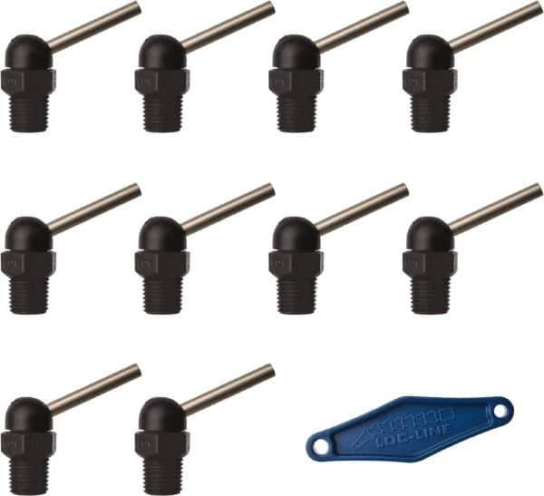 Loc-Line - 1/4" Hose Inside Diam x 5/32" Nozzle Diam, High-Pressure Coolant Hose Nozzle - NPT, for Use with Loc-Line Modular Hose System, 10 Pieces - Exact Tool & Supply