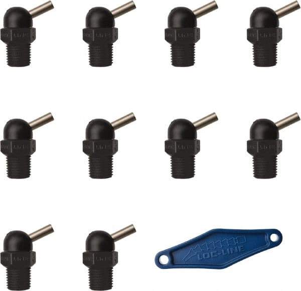 Loc-Line - 1/4" Hose Inside Diam x 5/32" Nozzle Diam, High-Pressure Coolant Hose Nozzle - NPT, for Use with Loc-Line Modular Hose System, 10 Pieces - Exact Tool & Supply