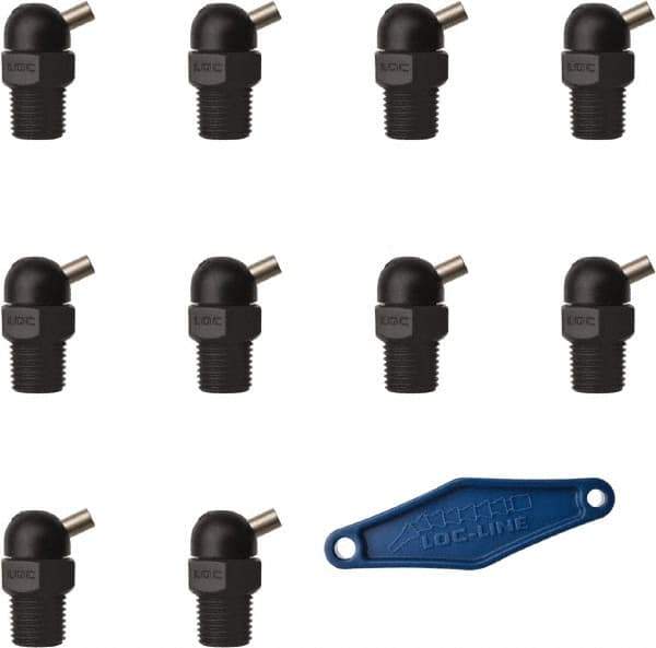 Loc-Line - 1/4" Hose Inside Diam x 5/32" Nozzle Diam, High-Pressure Coolant Hose Nozzle - NPT, for Use with Loc-Line Modular Hose System, 10 Pieces - Exact Tool & Supply