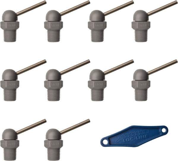 Loc-Line - 1/4" Hose Inside Diam, High-Pressure Coolant Hose Nozzle - NPT, for Use with Loc-Line Modular Hose System, 10 Pieces - Exact Tool & Supply