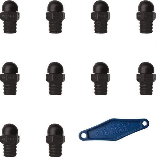 Loc-Line - 1/4" Hose Inside Diam, High-Pressure Coolant Hose Nozzle - NPT, for Use with Loc-Line Modular Hose System, 10 Pieces - Exact Tool & Supply