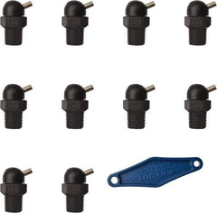 Loc-Line - 1/4" Hose Inside Diam, High-Pressure Coolant Hose Nozzle - NPT, for Use with Loc-Line Modular Hose System, 10 Pieces - Exact Tool & Supply