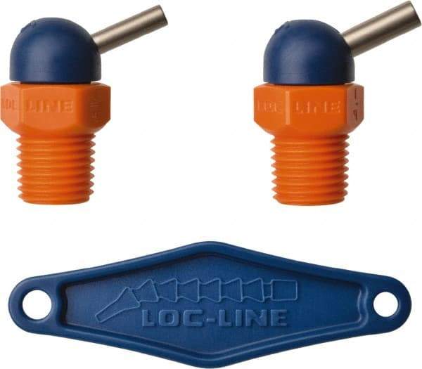 Loc-Line - 1/4" Hose Inside Diam, High-Pressure Coolant Hose Nozzle - NPT, for Use with Loc-Line Modular Hose System, 2 Pieces - Exact Tool & Supply