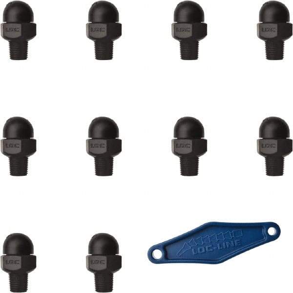 Loc-Line - 1/8" Hose Inside Diam, High-Pressure Coolant Hose Nozzle - NPT, for Use with Loc-Line Modular Hose System, 10 Pieces - Exact Tool & Supply