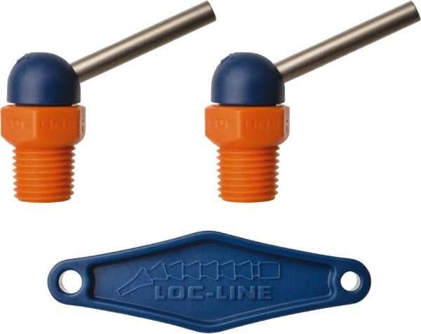 Loc-Line - 1/4" Hose Inside Diam x 5/32" Nozzle Diam, High-Pressure Coolant Hose Nozzle - NPT, for Use with Loc-Line Modular Hose System, 2 Pieces - Exact Tool & Supply