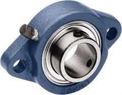 Tritan - 3/4" ID, 3.54" OAL x 1.14" OAH 2-Bolt Flange - 1,495 Lb Static Cap, 2,878 Lb Dyn Cap, 2.81" Btw Mnt Hole Ctrs, 0.43" Base-to-Ctr Ht, Cast Iron/Steel - Exact Tool & Supply