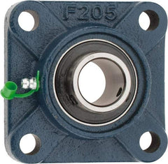 Tritan - 1" ID, 3.74" OAL x 1.41" OAH 4-Bolt Flange - 1,765 Lb Static Cap, 3,147 Lb Dyn Cap, 2.76" Btw Mnt Hole Ctrs, 0.63" Base-to-Ctr Ht, Cast Iron/Steel - Exact Tool & Supply