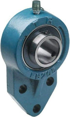 Tritan - 3/4" ID, 4-1/4" OAL x 1.35" OAH 3 Bolt Flange Mounted Bearing - 1,495 Lb Static Cap, 2,878 Lb Dyn Cap, 1-1/2" Btw Mnt Hole Ctrs, Cast Iron/Steel - Exact Tool & Supply