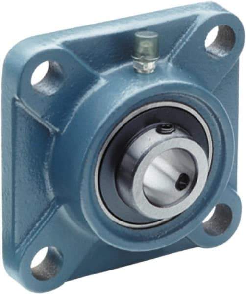 Tritan - 1-9/16" ID, 5.12" OAL x 2.02" OAH 4-Bolt Flange - 4,069 Lb Static Cap, 6,632 Lb Dyn Cap, 4.02" Btw Mnt Hole Ctrs, 0.83" Base-to-Ctr Ht, Cast Iron/Steel - Exact Tool & Supply