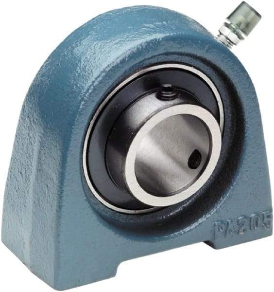 Tritan - 1" ID, 2.7559" OAL x 2.7559" OAH Pillow Block - 1,765 Lb Static Cap, 3,147 Lb Dyn Cap, 2" Btw Mnt Hole Ctrs, 1-7/16" Base-to-Ctr Ht, Cast Iron/Steel - Exact Tool & Supply