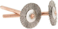 Dremel - 3/4" OD, 1/8" Shank Diam, Straight Filament Stainless Steel Wheel Brush - 0.0241" Face Width, 3/4" Trim Length, 15,000 RPM - Exact Tool & Supply