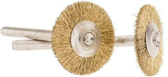 Dremel - 3/4" OD, 1/8" Shank Diam, Straight Filament Brass Wheel Brush - 1/16" Face Width, 3/4" Trim Length, 15,000 RPM - Exact Tool & Supply