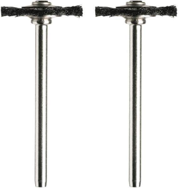 Dremel - 3/4" OD, 1/8" Shank Diam, Straight Filament Nylon Wheel Brush - 1/16" Face Width, 3/4" Trim Length, 15,000 RPM - Exact Tool & Supply