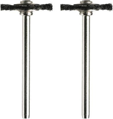 Dremel - 3/4" OD, 1/8" Shank Diam, Straight Filament Nylon Wheel Brush - 1/16" Face Width, 3/4" Trim Length, 15,000 RPM - Exact Tool & Supply