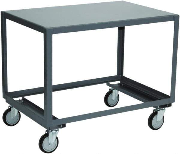 Jamco - Open Angle Frame Bottom Mobile Table - Steel, Gray, 36" Long x 24" Deep x 30" High - Exact Tool & Supply