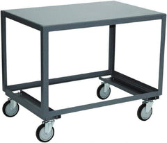 Jamco - Open Angle Frame Bottom Mobile Table - Steel, Gray, 48" Long x 36" Deep x 30" High - Exact Tool & Supply