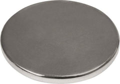 Mag-Mate - 1-1/2" Long x 1-1/2" Diam x 1/8" High, 45 Poles, Cylindrical Neodymium Rare Earth Holding Magnet - 39 Lb Average & 77 Lb Max Pull Force, 180°F Max Operating Temp - Exact Tool & Supply