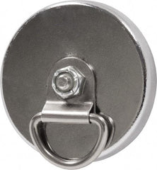 Mag-Mate - 38 Lb Max Pull Force, 5/16" Overall Height, 2-1/32" Diam, Ceramic Cup Magnet - Magnetic Style, Chrome Plated - Exact Tool & Supply