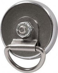 Mag-Mate - 22 Lb Max Pull Force, 9/32" Overall Height, 1-13/32" Diam, Ceramic Cup Magnet - Magnetic Style, Chrome Plated - Exact Tool & Supply