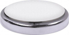 Mag-Mate - 22 Lb Max Pull Force, 9/32" Overall Height, 1-13/32" Diam, Ceramic Cup Magnet - Magnetic Style, Chrome Plated - Exact Tool & Supply
