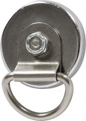 Mag-Mate - 14 Lb Max Pull Force, 3/16" Overall Height, 1-15/64" Diam, Ceramic Cup Magnet - Magnetic Style, Chrome Plated - Exact Tool & Supply