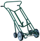 4-Wheel Drum Truck - 1000 lb Cacity - 10" Poly wheels forward - 6' Poly wheels back - Easy Handle -- 59 H x 24 W - Exact Tool & Supply