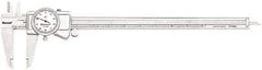 Starrett - 0" to 12" Range, 0.001" Graduation, 0.1" per Revolution, Dial Caliper - White Face, 2.5" Jaw Length, Accurate to 0.001" - Exact Tool & Supply