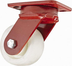 Hamilton - 4" Diam x 2" Wide x 5-5/8" OAH Top Plate Mount Swivel Caster - Plastic, 800 Lb Capacity, Sealed Precision Ball Bearing, 4 x 5" Plate - Exact Tool & Supply