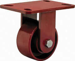 Hamilton - 4" Diam x 2" Wide x 5-5/8" OAH Top Plate Mount Rigid Caster - Steel, 1,400 Lb Capacity, Sealed Precision Ball Bearing, 4 x 4-1/2" Plate - Exact Tool & Supply