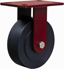 Hamilton - 6" Diam x 2" Wide x 7-1/2" OAH Top Plate Mount Rigid Caster - Plastic, 2,300 Lb Capacity, Sealed Precision Ball Bearing, 4 x 4-1/2" Plate - Exact Tool & Supply