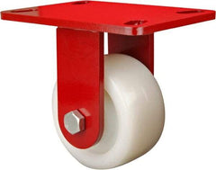 Hamilton - 4" Diam x 2" Wide x 5-5/8" OAH Top Plate Mount Rigid Caster - Plastic, 800 Lb Capacity, Sealed Precision Ball Bearing, 4 x 4-1/2" Plate - Exact Tool & Supply