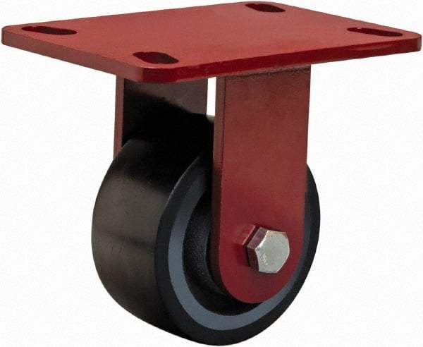 Hamilton - 4" Diam x 2" Wide x 5-5/8" OAH Top Plate Mount Rigid Caster - Polyurethane, 975 Lb Capacity, Sealed Precision Ball Bearing, 4 x 4-1/2" Plate - Exact Tool & Supply