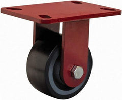 Hamilton - 4" Diam x 2" Wide x 5-5/8" OAH Top Plate Mount Rigid Caster - Polyurethane, 975 Lb Capacity, Sealed Precision Ball Bearing, 4 x 4-1/2" Plate - Exact Tool & Supply