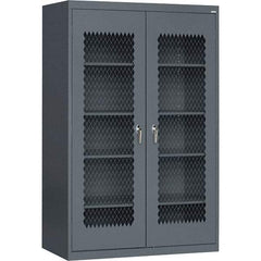 Sandusky Lee - 5 Shelf Visible Storage Cabinet - Steel, 36" Wide x 24" Deep x 72" High, Charcoal - Exact Tool & Supply