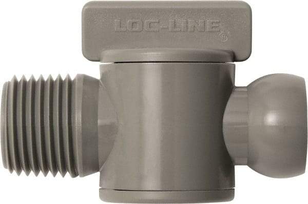 Loc-Line - 10 Piece, 1/2" ID Coolant Hose Male NPT Valve - Male to Female Connection, Acetal Copolymer Body, NPT, Use with Loc-Line Modular Hose Systems - Exact Tool & Supply