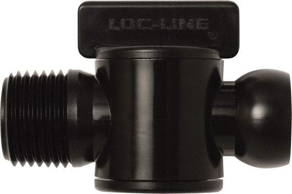 Loc-Line - 10 Piece, 1/2" ID Coolant Hose Male NPT Valve - Male to Female Connection, Acetal Copolymer Body, NPT, Use with Loc-Line Modular Hose Systems - Exact Tool & Supply
