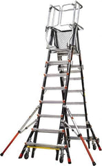 Little Giant Ladder - 8 Steps, 9' 9"' High, Type IAA Rating, Fiberglass Step Ladder - 375 Lb Load Capacity, 114" Base Width - Exact Tool & Supply