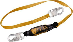 Miller - 6' Long, 310 Lb Capacity, 1 Leg Locking Snap Hook Harness Lanyard - 1-1/2" Diam, Polyester, Locking Snap Hook Anchorage Connection - Exact Tool & Supply