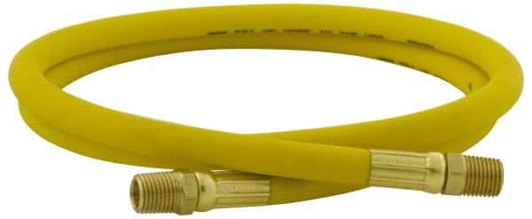 PRO-SOURCE - 1/2" ID x 3/4" OD 100' Long Multipurpose Air Hose - MNPT x MNPT Ends, 300 Working psi, 23 to 150°F, 1/2" Fitting, Yellow - Exact Tool & Supply