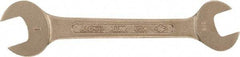 Ampco - 7mm x 9mm Nonsparking Standard Open End Wrench - Double End, Plain Finish - Exact Tool & Supply