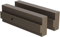 CarveSmart - 3/4" Wide x 2" High x 3/4" Thick, Flat/No Step Vise Jaw - Soft, Steel, Fixed Jaw, Compatible with 6" Vises - Exact Tool & Supply